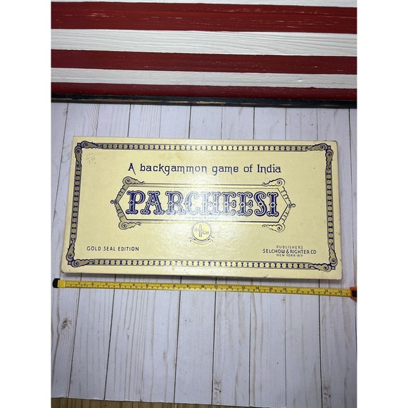 1959 PARCHEESI Board Game No.2 Gold Seal Edition Selchow Righter Complete BONUS - Picture 3 of 9